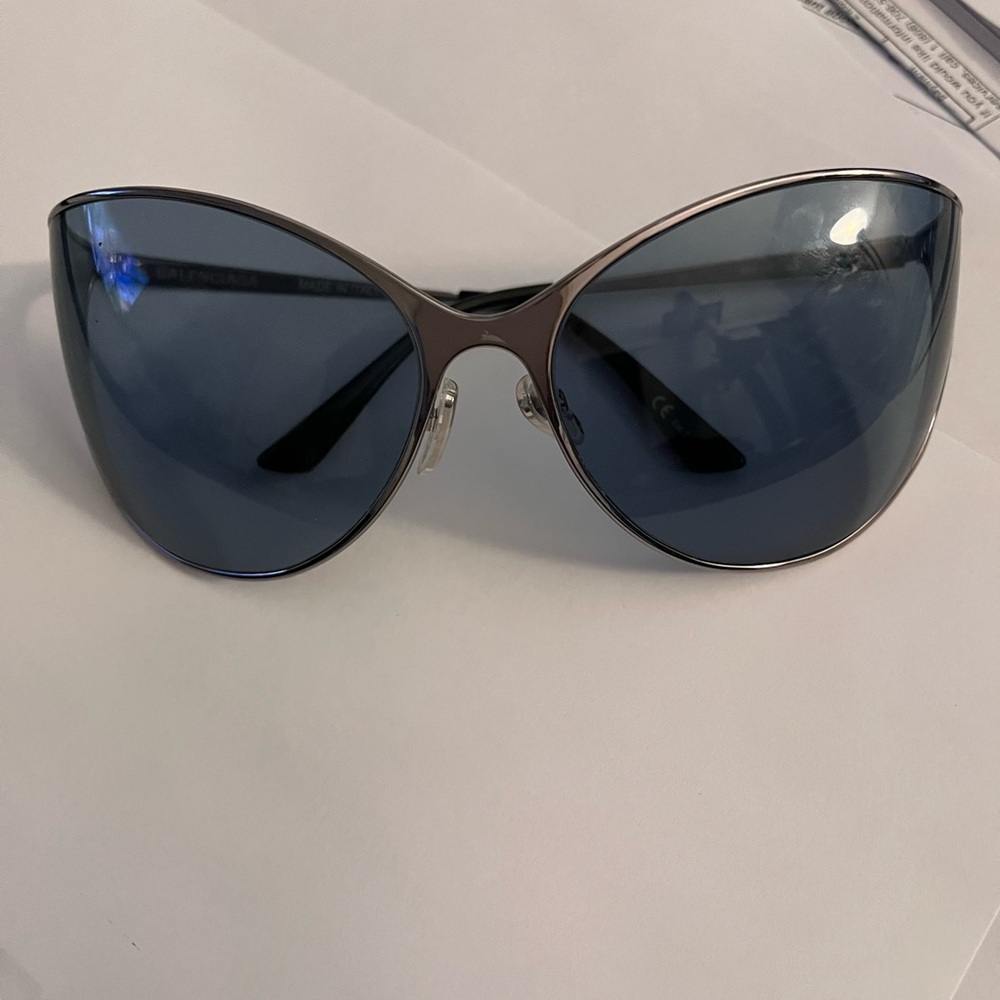 Balenciaga vision Ruthenium blue sunglasses
